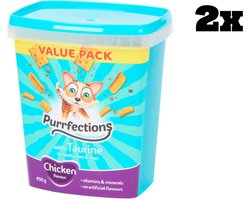 2x Purrfections kattensnoepjes 450 gram