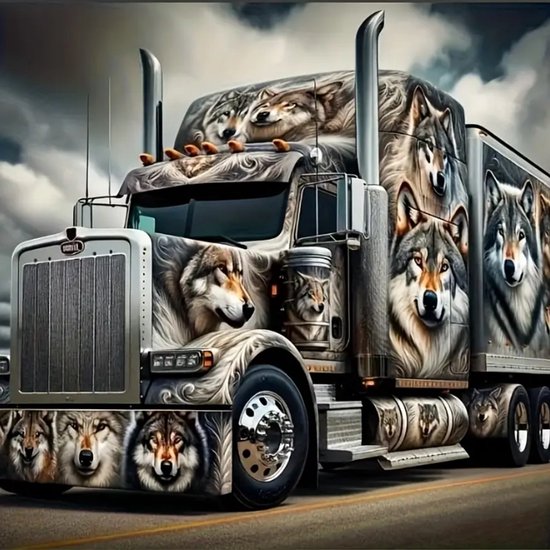 Kit de Peinture de diamants - Truck - 60x60 cm - Set complet - Pierres rondes