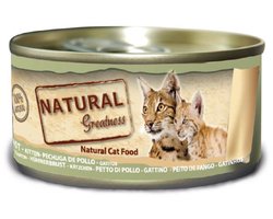 Kattenvoer Natural Greatness - Kip 70 Gr - Aanvullend Natvoer, Hoog Vochtgehalte, Zonder Conserveringsmiddelen