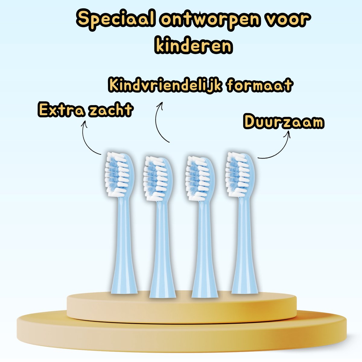 KT - Blauwe opzetborstel - Beer - Extra Zacht - Speciaal voor kinderen - Duurzaam