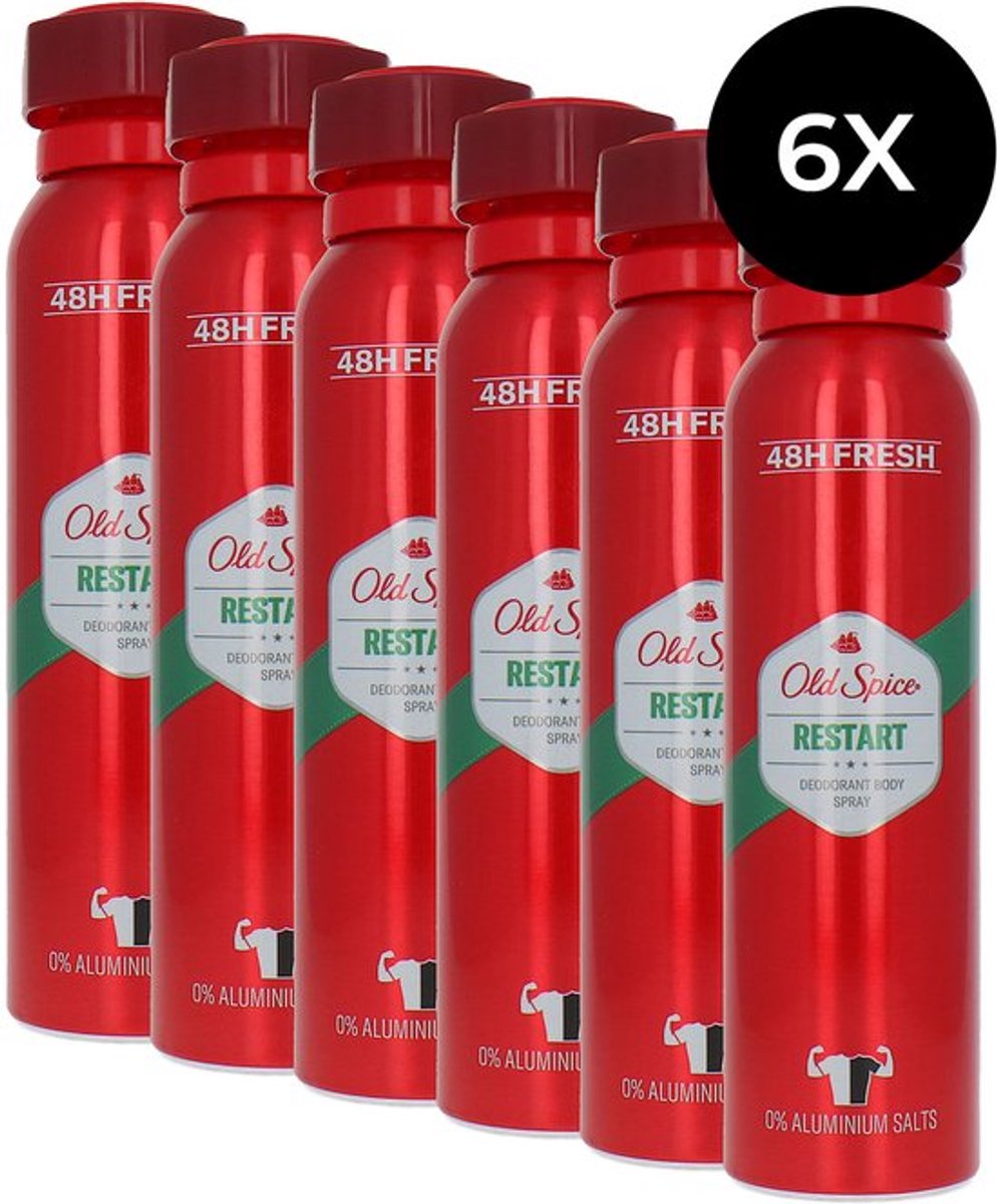 Old Spice Deodorant-Body Spray Restart - 6 x 150 ml
