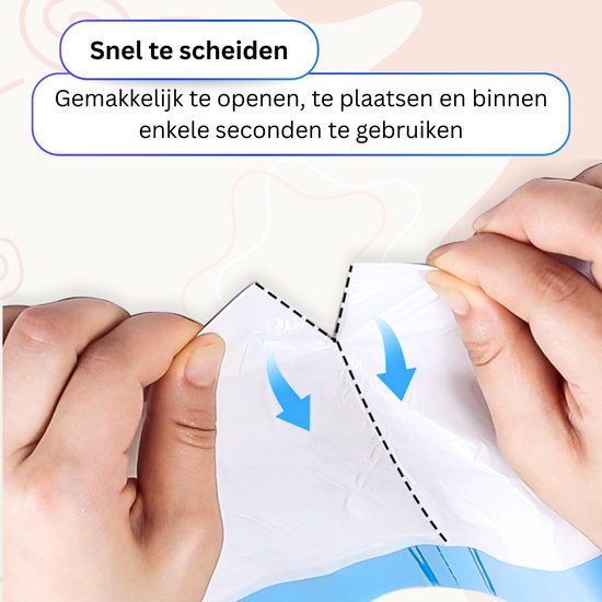Snel te scheiden zakken. Gemakkelijk te openen, te plaatsen en binnen enkele seconden te gebruiken.
