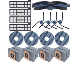 Dolaso Set van 17 vervangende onderdelen voor eufy X10 Pro Omni robotstofzuiger-1 rolborstel-4 zijborstels-4 wasbare filters-4 dweildoeken, accessoires