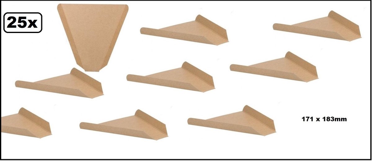25x Pizza Slice Nature Kraft Bruin - Pizzeria thema feest carnaval festival