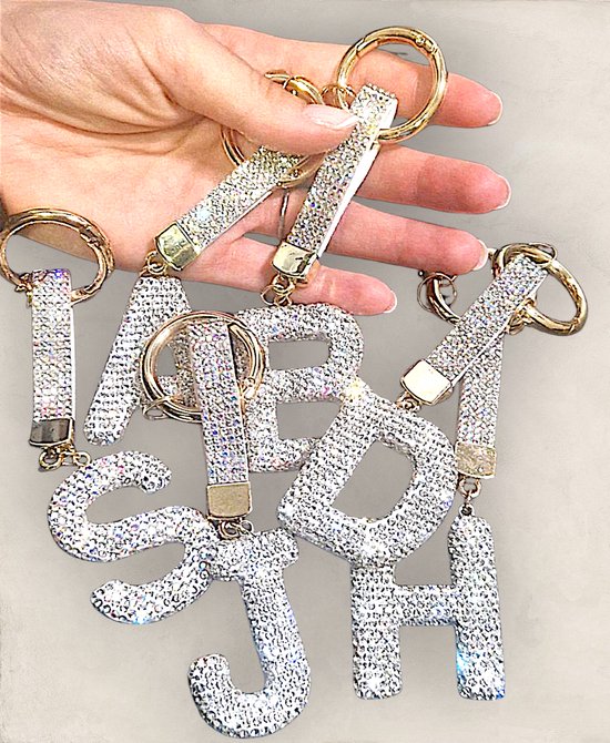 Porte-clés lettre R strass | Porte-clés avec votre lettre | Cadeau personnalisé | Cadeau de fête des mères | Cadeau d'anniversaire | Cadeau personnel | Cadeau personnel | Cintre pour sac | Porte-clés | Merci de présenter