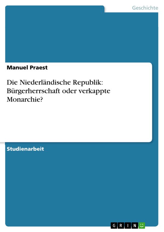 Die Niederl�Ndische Republik - cover