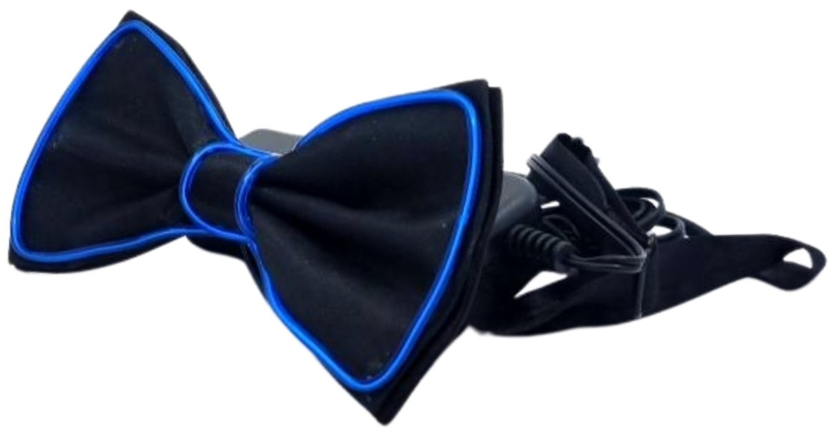 Doppler LED Bow Tie – Blauw LED Party Vlinderdas voor Feesten, Bruiloften & Koningsdag – Zwarte Vlinderstrik / LED Strikje / Verkleedaccessoire