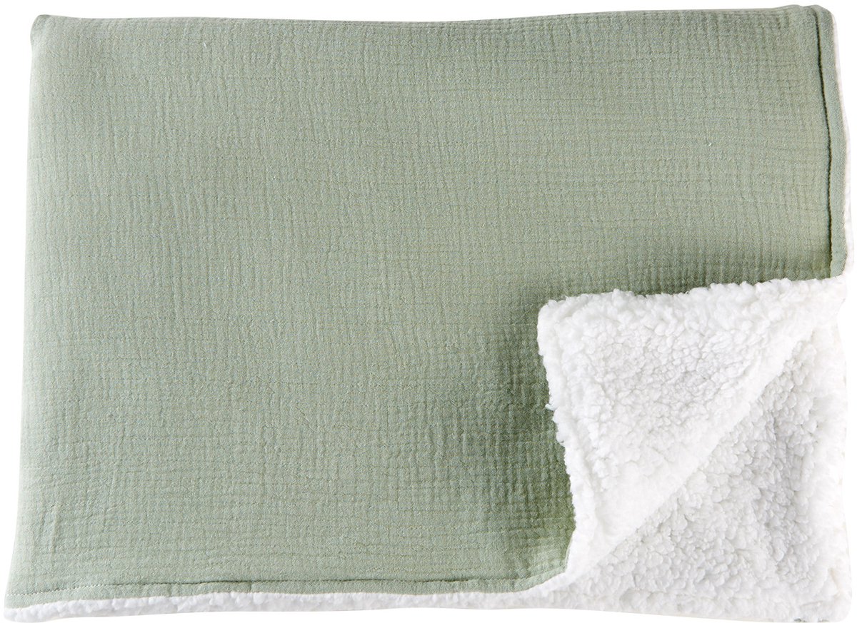 Babydeken van katoengaren, dikke pluche, pasgeboren deken, 75*100cm, lichtgroen, babydeken, huidvriendelijke inbakerdeken, herfst en winter, universele deken