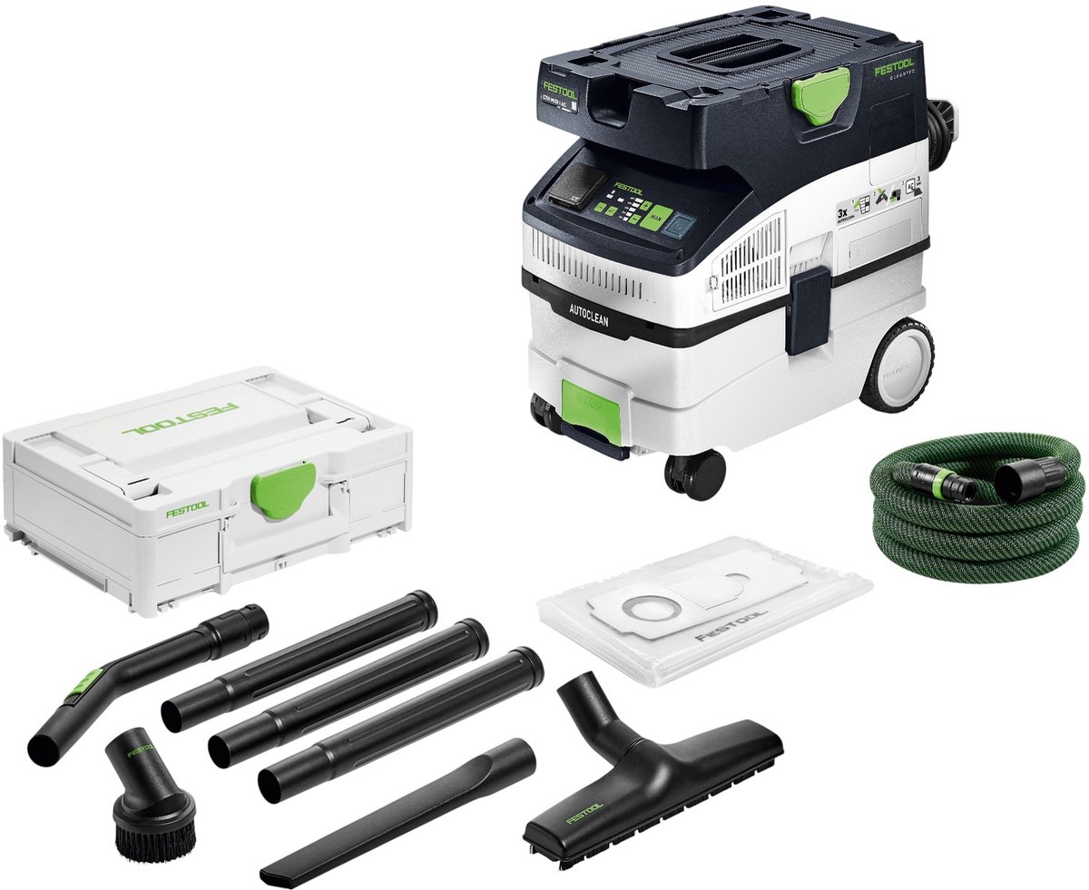 Festool CTH MIDI I AC CLEANTEC mobiele afzuigunit 1200 W 15 l stofklasse H + standaard reinigingsset