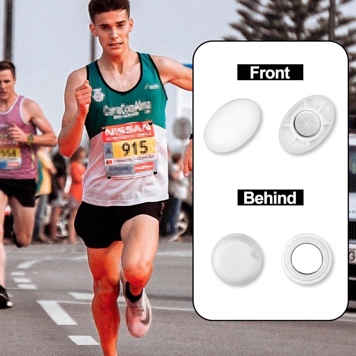 Allecto plus Magnetische Race-Startnummerclips (10 Paar) voor Hardlopers Triatlon en Wielrennen