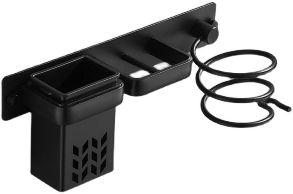 QTTVBTNA -3-in-1 Föhnhouder Wandmontage – Multifunctionele Organizer voor Föhn, Stijltang & Krultang