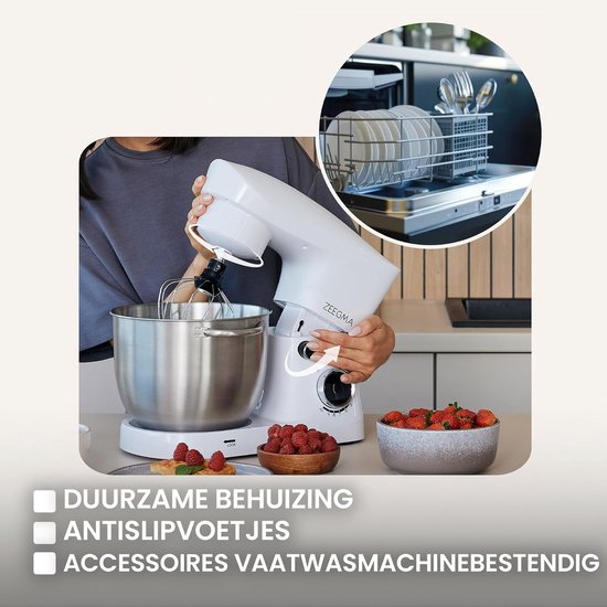 Multifunctionele Keukenmachine 1500W met 5,2L Kom - 10 Snelheden en Diverse Hulpstukken van Merkloos — afbeelding 3