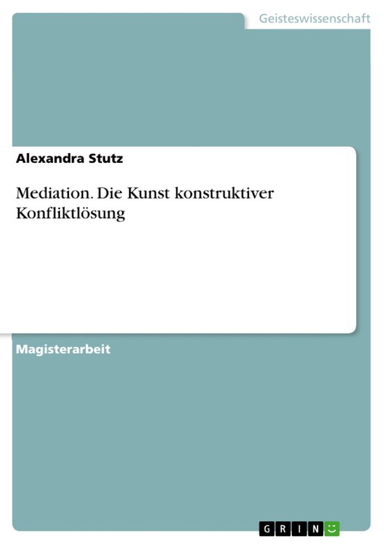 Mediation. Die Kunst konstruktiver Konfliktlösung - cover