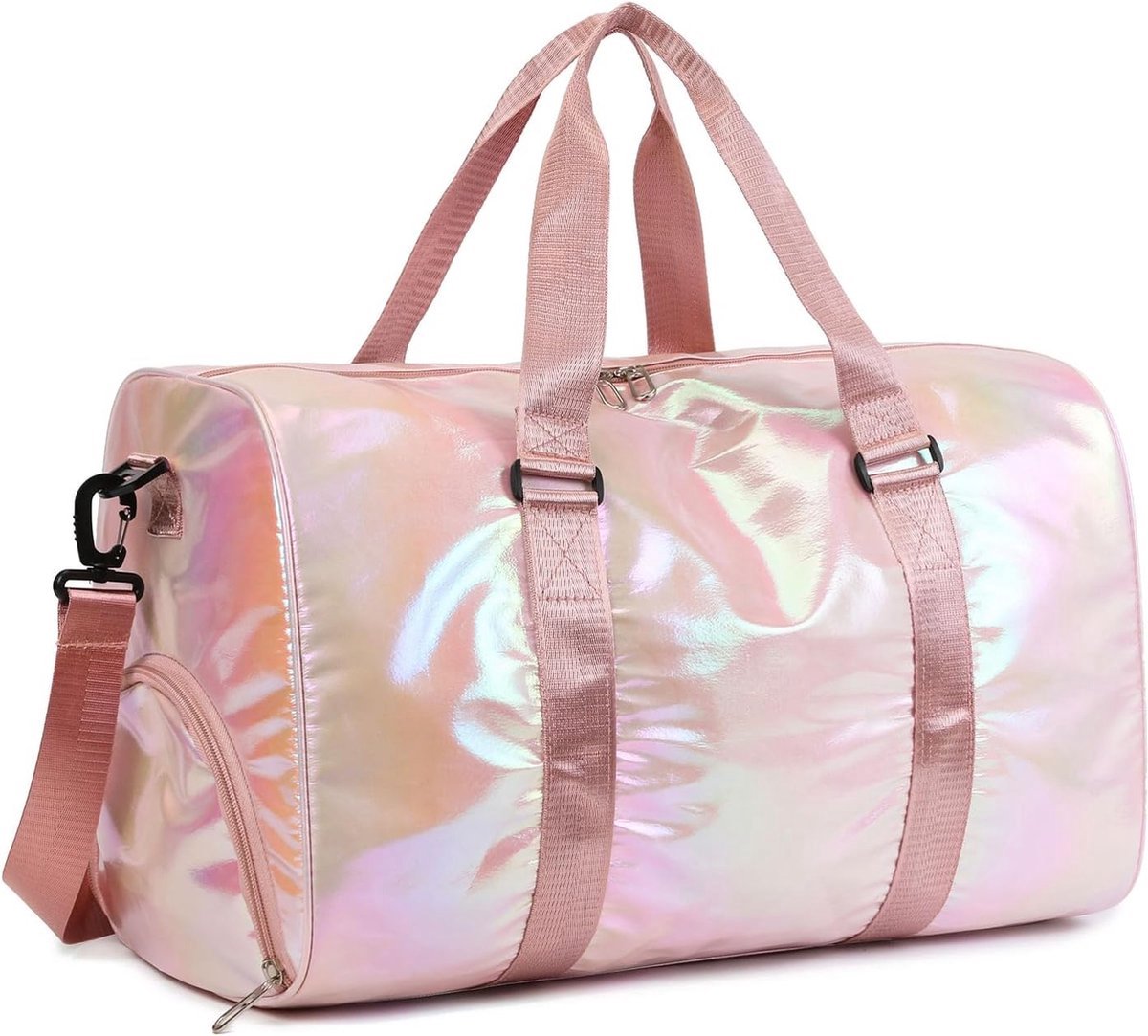 Roze Danstas voor meisjes Sporttas voor tienermeisjes Sporttas met schoenenvak Natvak Weekendtas Handbagage Reistas voor tienermeisjes 48*26*39cm