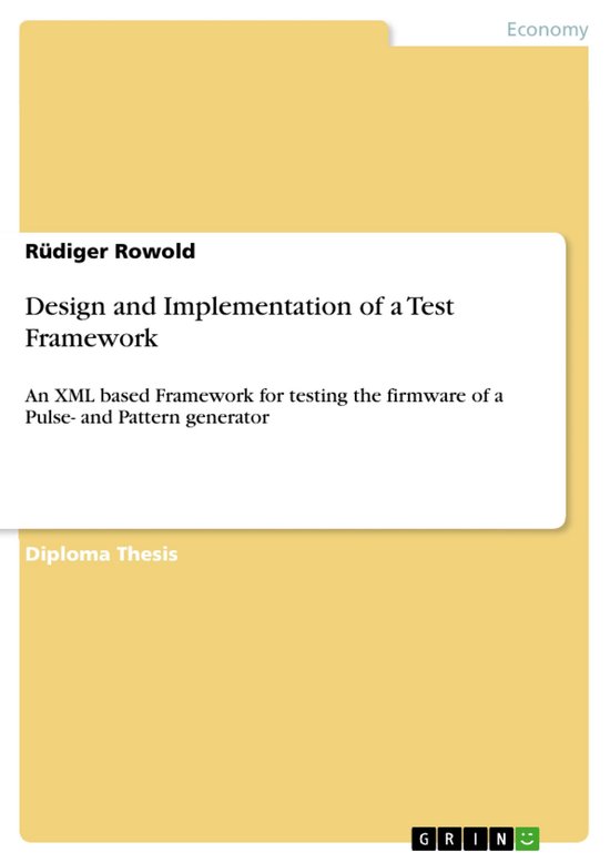 Design and Implementation of a Test Framework - cover