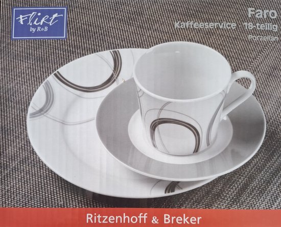 Service à café Faro de Ritzenhoff & Breker, 18 pièces en porcelaine