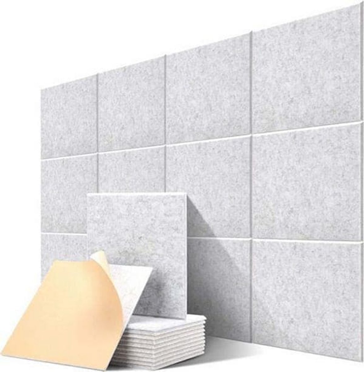 12 akoestische panelen – zelfklevende geluidsabsorberende panelen 30×30cm - hoge dichtheid effectieve geluidsisolatie