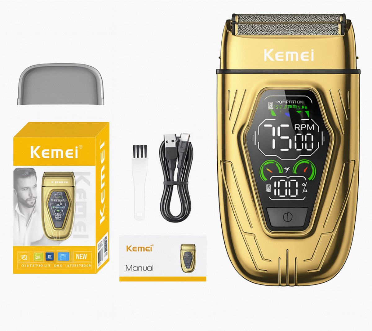 Kemei - Shaver - Scheerapparaat New - Scheren - Gold Edition - Scheerapparaat Mannen - Scheerapparaat