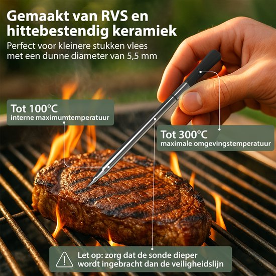 DRAADLOZE VLEESTHERMOMETER – NL