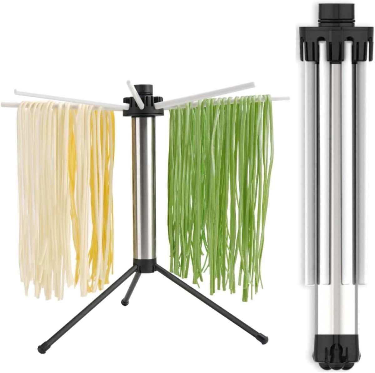 Allecto plus - Pastadroger voor het drogen van verse pasta - Compact en opvouwbaar - 5 kg capaciteit - Pastabrocker - Antislip - Eenvoudig te reinigen.