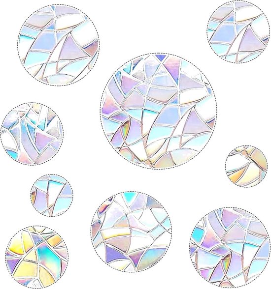 simarro Prisma raamstickers, 26 stuks, zonnecatcher stickers, cirkelvormig, zonnevanger, vogelbescherming, regenboog, raamfolie, anti-botsing, raamstickers voor glas, deurramen, slaapkamer simarro Prisma raamstickers, 26 stuks, zonnecatcher stickers, cirkelvormig, zonnevanger, vogelbescherming, regenboog, raamfolie, anti-botsing, raamstickers voor glas, deurramen, slaapkamer
