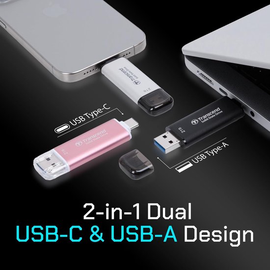 Draagbare externe SSD-harde schijf 2 TB met USB-C en USB-A - Hoge snelheid en veelzijdige compatibiliteit van Merkloos — afbeelding 3