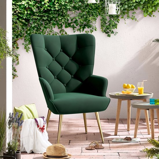 Yaheetech 2 x oorfauteuil met comfortabele rugleuning gestoffeerde stoel tot 136 kg belastbaar televisiestoel voor woonkamer/slaapkamer stoel retro bruin Yaheetech 2 x oorfauteuil met comfortabele rugleuning gestoffeerde stoel tot 136 kg belastbaar televisiestoel voor woonkamer/slaapkamer stoel retro bruin