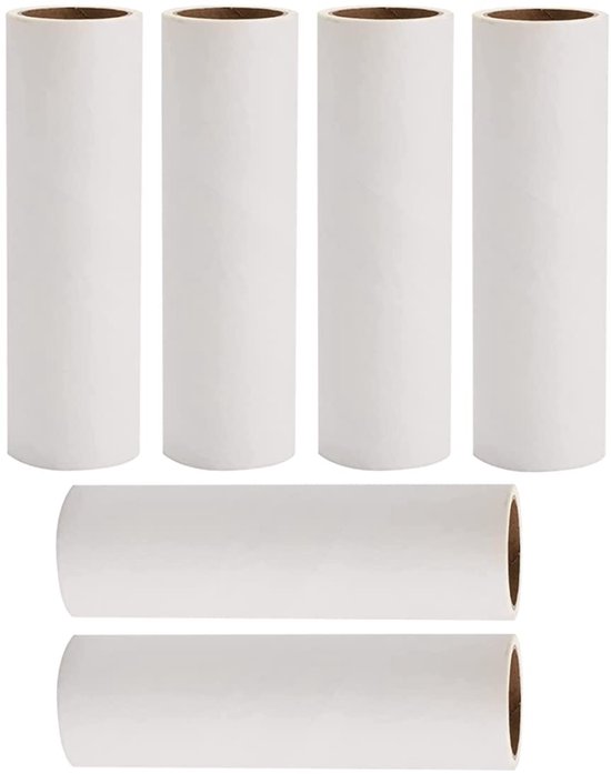 Draagbare En Wasbare Pluisroller - Dust Removal Roller - Extra Sterke Hechting Voor Effectief Verwijderen Van Haren En Stof - 6 - Voor Huisdierenbezitters Met wit