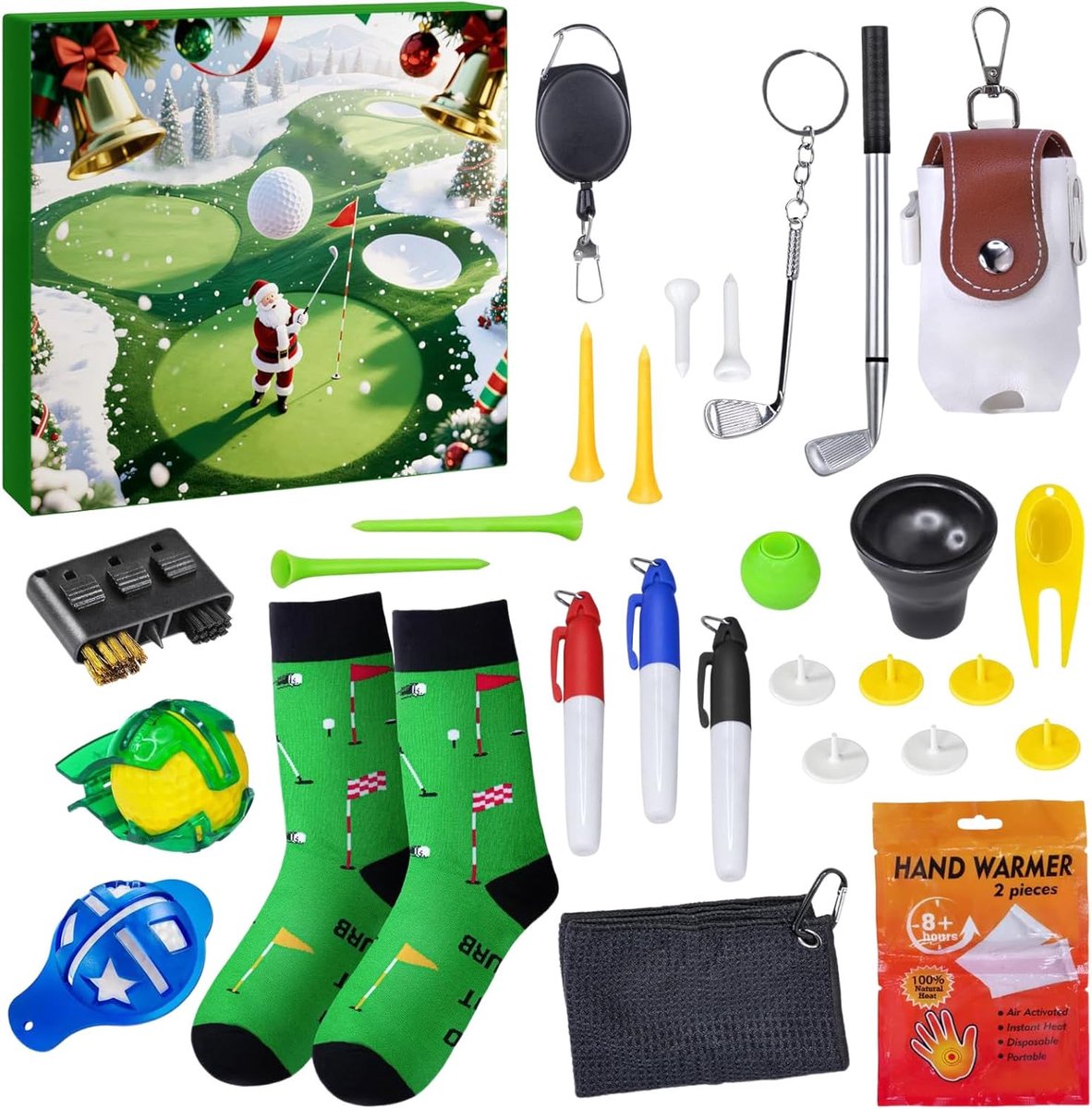 adventskalender, adventskalender 2025, 24-daagse golfthema kerstadventskalender | Decoratieve kalender - golfclubs, ballen, tee-kartons voor mannen, tieners, volwassenen en jongens, adventkalender volwassenen
