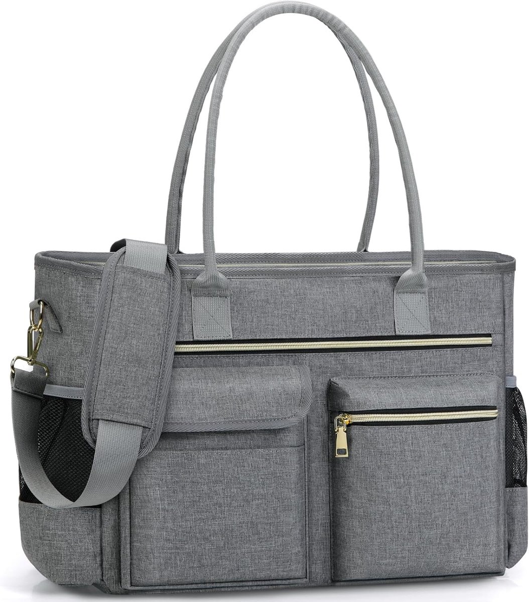 Laptoptassen voor vrouwen 15,6 inch - Grote utility tas met geïsoleerde zak voor werk en school