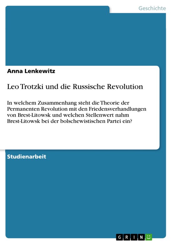 Leo Trotzki und die Russische Revolution - cover