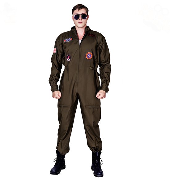 Costume de pilote – Taille unique – Combinaison incluse – Tenue de pilote – Déguisements de carnaval et de fête à thème