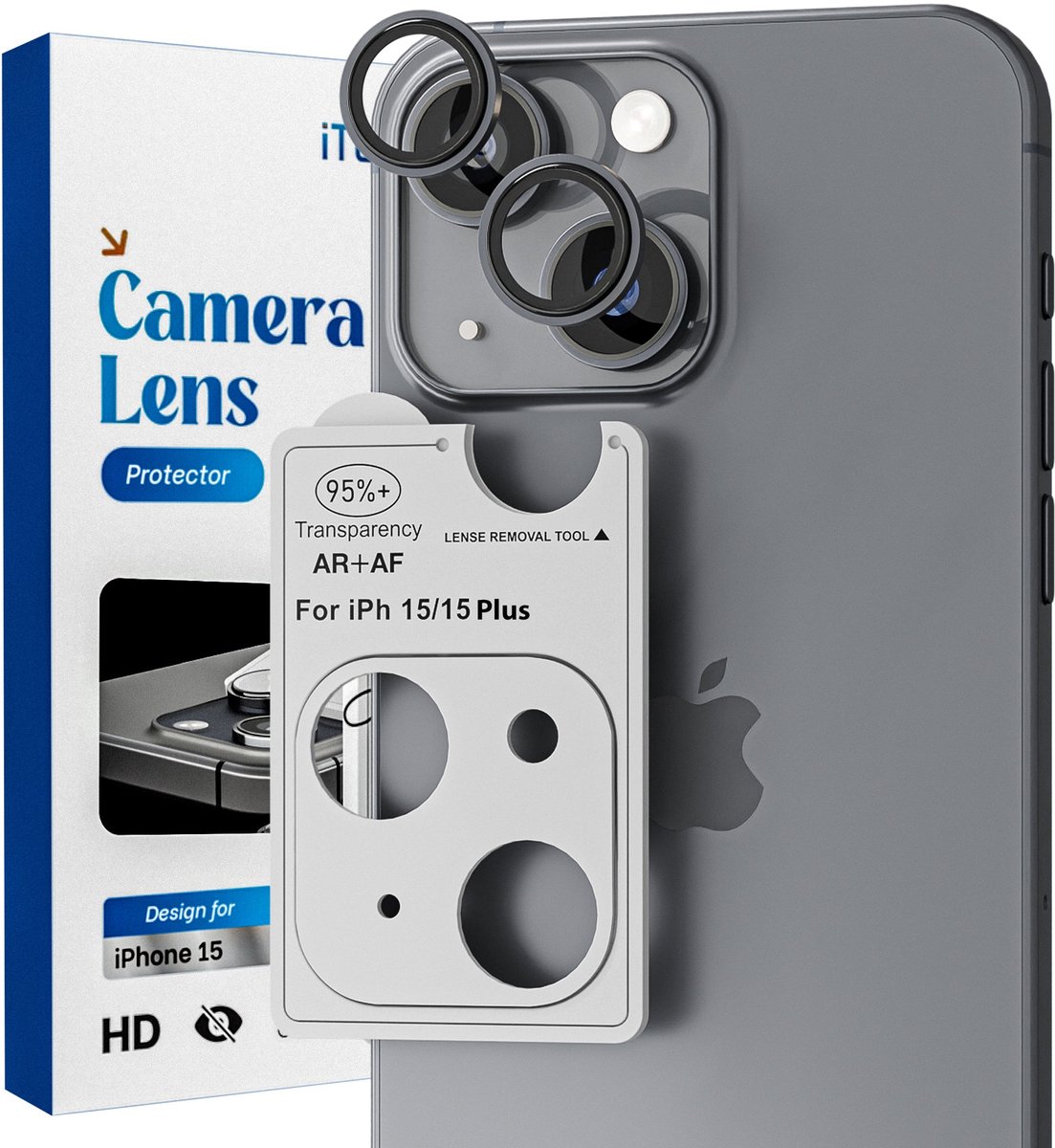 Transparant Camera ScreenProtector - Geschikt voor iPhone 15 - 9H Bescherming
