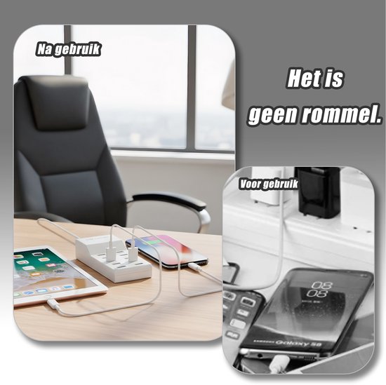 longziming Multi USB Charger 10-poorts - Snelle Oplader - voor Meerdere Apparaten - USB Oplader - Smartphone - Automatische Detectietechnologie van longziming — afbeelding 3