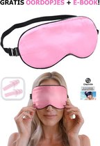 Originele Zijden Zacht Reis Slaapmasker + GRATIS Oordopjes & EBOOK! | Oogmasker | Reismasker | Satijn | Nachtmasker | Ooglapje | Oogkapje | Slaapbril | Blinddoek | Zijde | Ogen | Roze | Premi