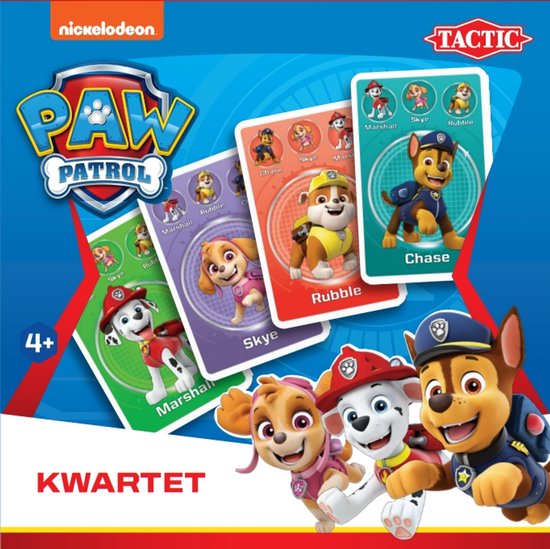 Tactic PAW Patrol Kwartet – Kaartspel – Kinderspel – Vanaf 4 jaar – 2-4 spelers