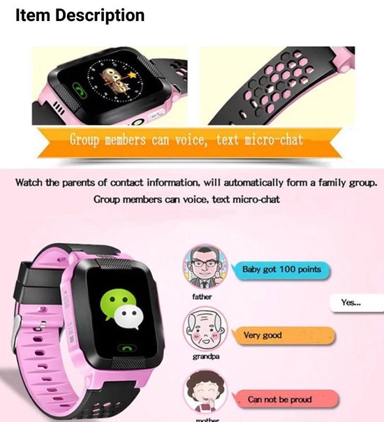GPS TRACKER kinder HORLOGE, veiligheidshorloge voor kinderen