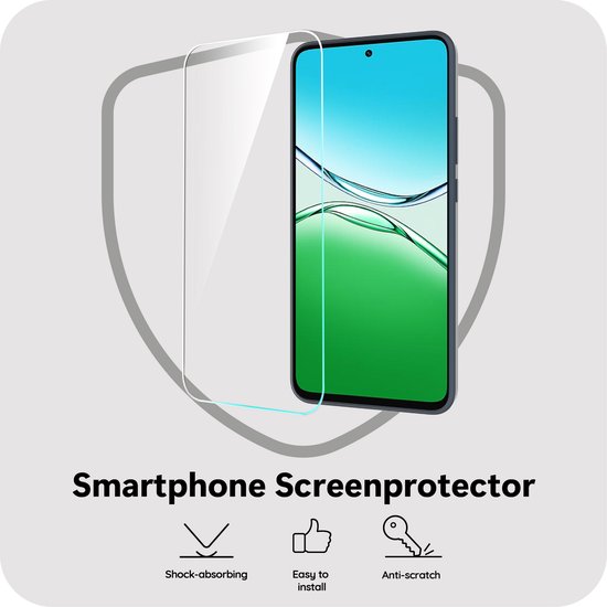Smartphone screenprotector van gehard glas, schokabsorberend en krasbestendig.