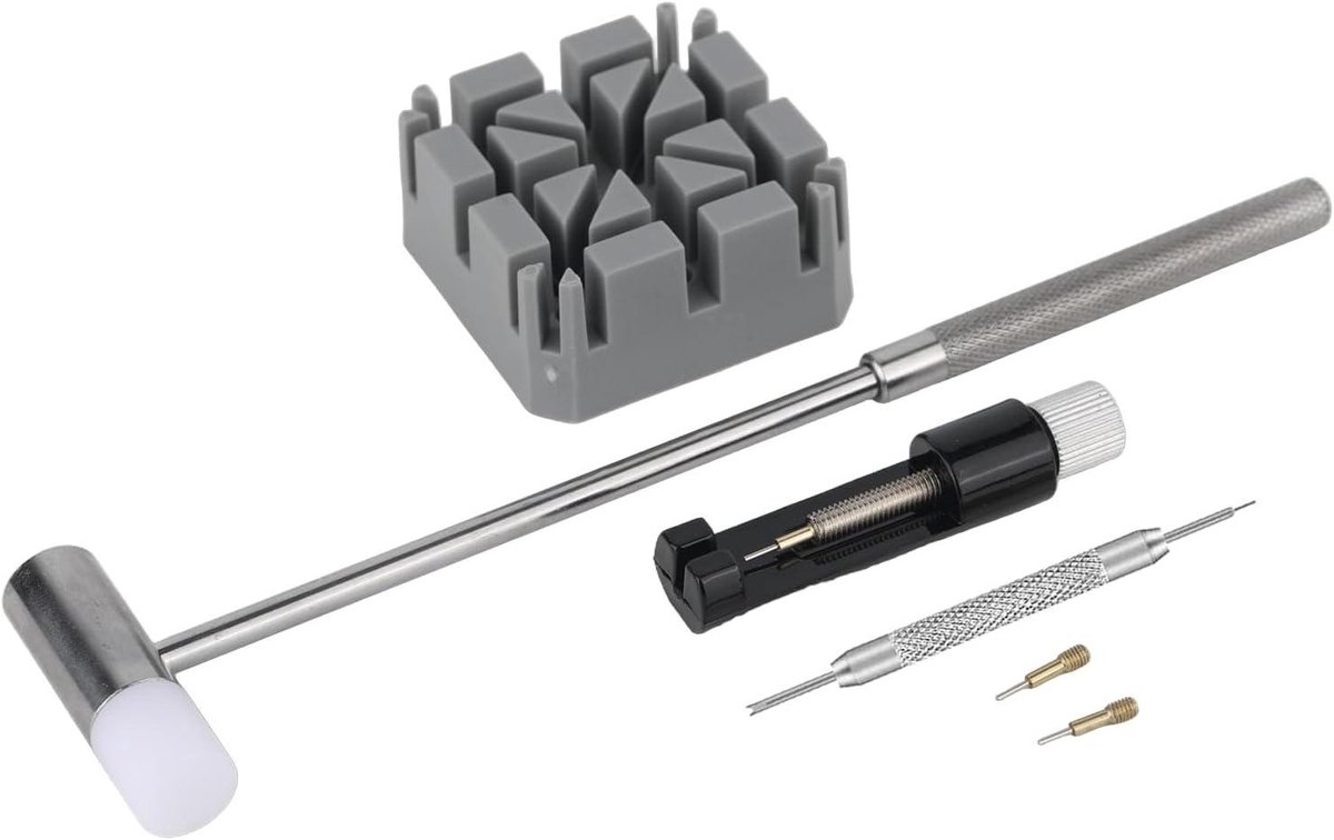 Allecto plus - Gereedschap voor horlogebandjes - Remover en Adjuster - Horlogemakersset met extra stiften, 4 stuks.