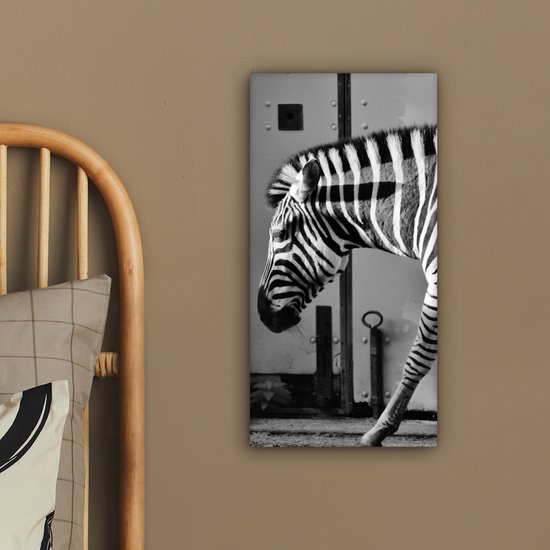 Peinture sur toile - Animaux sauvages - Zebra - Mur - Porte - Décoration murale - Toile - 20x40 cm - Tableau sur toile - Décoration de la maison
