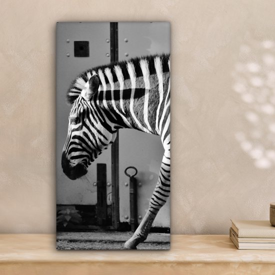 Peinture sur toile - Animaux sauvages - Zebra - Mur - Porte - Décoration murale - Toile - 20x40 cm - Tableau sur toile - Décoration de la maison