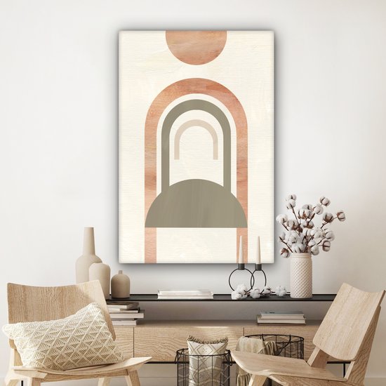 Toile Peinture Arch - Abstrait - Rose - 80x120 cm - Décoration murale