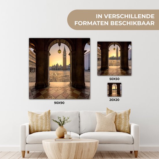Tableau sur toile Italie - Place - Saint Marc - 50x50 cm - Décoration murale