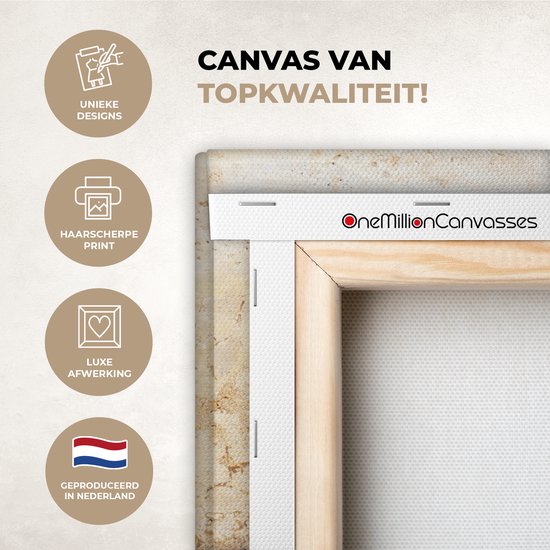 Tableau sur toile Marbre - Sable - Texture - 20x40 cm - Décoration murale