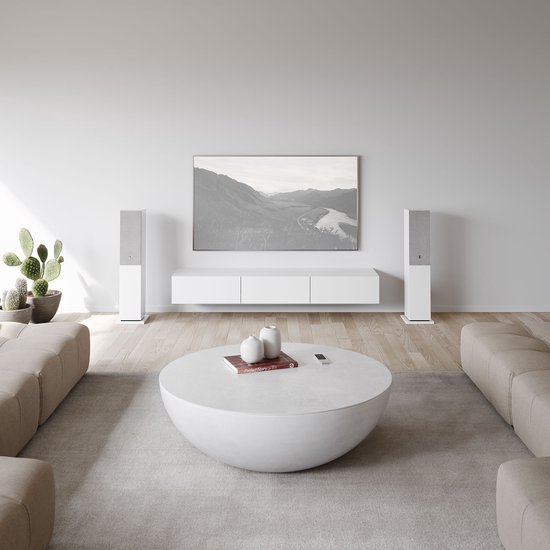 Audio Pro A48 W Smart Multiroom Actieve Vloerstaande Luidsprekers - Audio Pro Multiroom (Linkplay) - Ruimtecorrectie - 2x130W Speakers - Wit van Merkloos — afbeelding 2