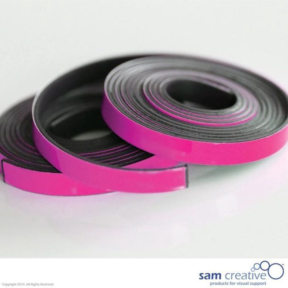 Sam Creative Magneetband 5mm - Whiteboard - Roze - 2 rollen