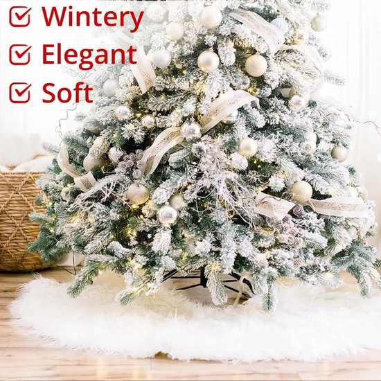 Candala, Kerstboomrok, 90cm, Kerstmis design, Wit