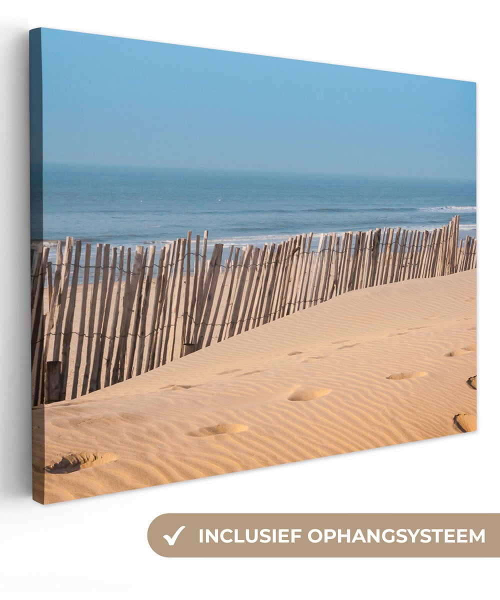 Canvas schilderij 40x30 cm - Wanddecoratie Strand - Zee - Palen - Muurdecoratie woonkamer 