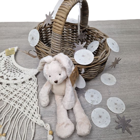 Kraampakket - Cadeaupakket - Zwanger - Geboorte - Unisex - Mand - Knuffel - Dromenvanger - Maan - Schelpenhanger - Kraammand - Giftbox