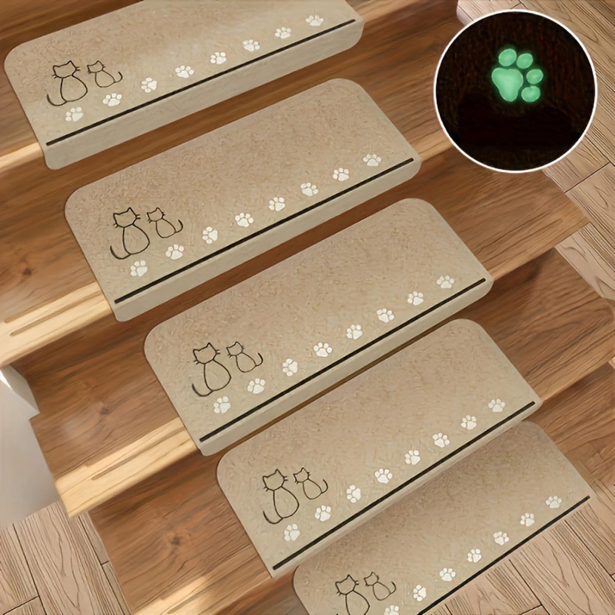 Lichtgevende traptreden matten 2 stuks - Antislip tapijten voor veiligheid en comfort